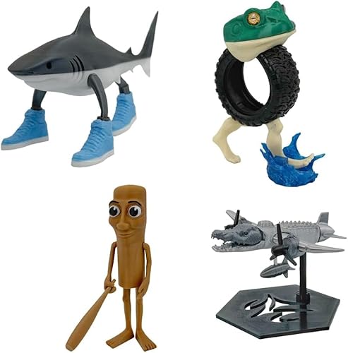 Tung Tung Tung Sahur Spielzeug, 3D-gedruckte Tralalero Tralalala italienische Gehirnrot-Figur, Schreibtisch-Dekoration, Schlüsselanhänger-Figur für AI-Tier-Fans, Sammlung, Dekoration und Sammler (4 Tung Tung Tung Sahur Spielzeug, 3D-gedruckte Tralalero Tralalala italienische Gehirnrot-Figur, Schreibtisch-Dekoration, Schlüsselanhänger-Figur für AI-Tier-Fans, Sammlung, Dekoration und Sammler (4 von Generisch