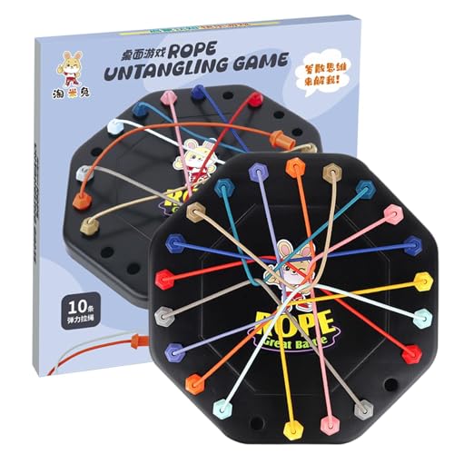 Twisted Rope Brettspiel, Seilpuzzle Spiel, Seilspielspiel, Brainy Knots Seil, Das Tischstrategie Brettspiel, Interactive Game Rope Challenge, Logisches Puzzle Brettspiel Entwirrt von Generisch