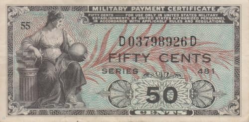 USA Pick-Nr: M25 gebraucht (III) 1951 50 Cents (Banknoten für Sammler) von Generisch