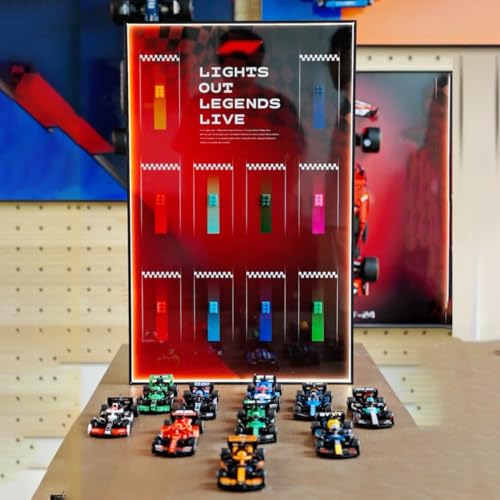 USB Light Display-Wandtafel für Lego Speed Champions Ultimate Formula 1 10-in-1 Collector's Pack,75x45cm Display-Tafel für Lego 66802 Auto-Wandhalterung(Ohne Modell) von Generisch