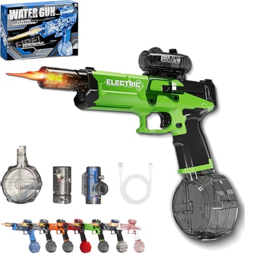 Ultimate Electric Blaster, Electric Water Guns with Light Up, Range Motorized Water Gun with Interactive Lighting, 32.8ft Shooting, for Outdoor Summer Pool Party Games (Green) von Generisch