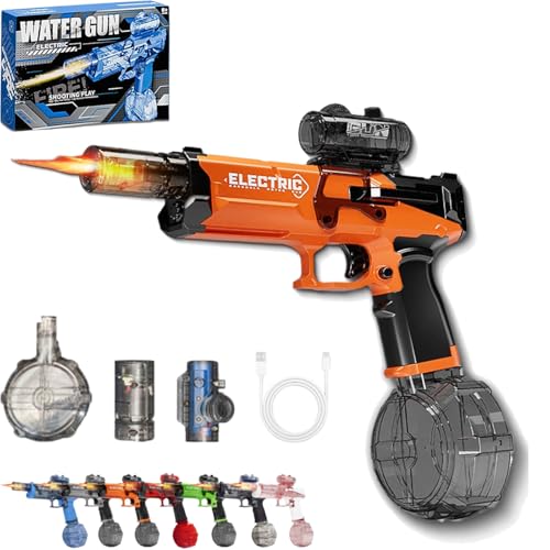Ultimate Electric Blaster, Electric Water Guns with Light Up, Range Motorized Water Gun with Interactive Lighting, 32.8ft Shooting, for Outdoor Summer Pool Party Games (Orange) von Generisch