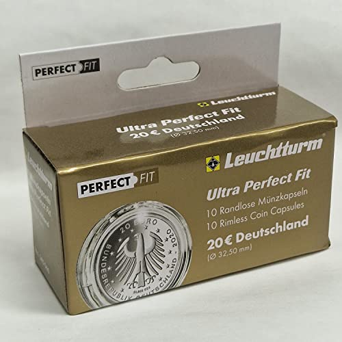 Ultra Perfect·Fit Münzkapseln für deutsche 20 Euro Münzen ab 2016 - Premium-Münzkapseln von Leuchtturm 10er Pack von Generisch