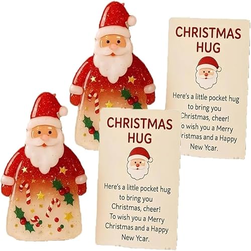 Umarmung von Little-Pocket-Christmas, süße Harz-Taschen-Umarmung mit Ermutigungskarte, feine Masse für Mitarbeiter, emotionales Unterstützungsdekor,2Pcs von Generisch