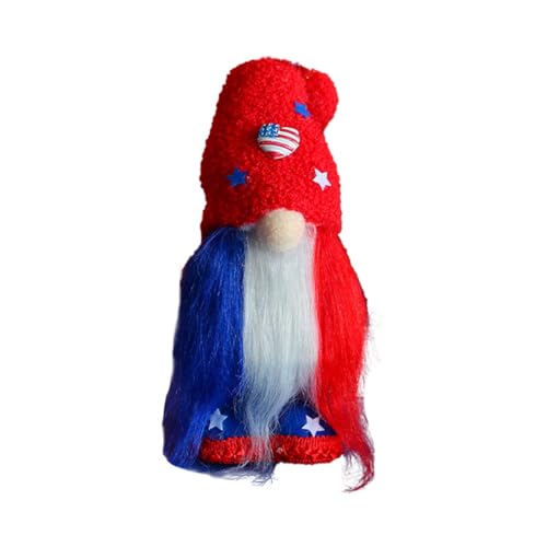 Unabhängigkeitstag-Hut, gesichtsloser Alter Mann, Puppe, stehende Haltung, Bart, Alter Mann, Spielzeugpuppe (A, One Size) von Generisch