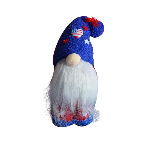 Unabhängigkeitstag-Hut, gesichtsloser Alter Mann, Puppe, stehende Haltung, Bart, Alter Mann, Spielzeugpuppe (B, One Size) von Generisch