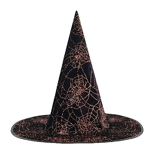 Unisex Halloween Schirmmütze Hexenhut mit glänzendem Lametta Zauberer Hut Herren Damen Cosplay Hexenhut Festivals Party Requisiten Cosplay Hüte für Frauen Cosplay Hut Animes Cosplay Hüte für von Generisch