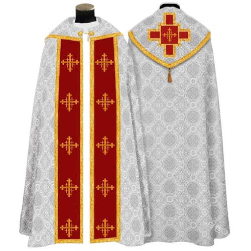 Unisex Kirche katholischer Priester Umhang Umhang Gewänder Kasel Robe Cosplay Kostüm Halloween Party Unisex Kirche katholischer Priester Umhang Umhang Gewänder Kasel Robe Cosplay Kostüm Halloween Party von Generisch