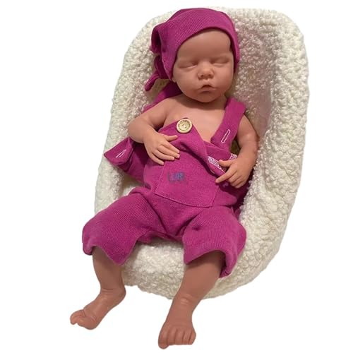 Unlackierte Silikon-Babypuppe, 44 cm, realistisches Ganzkörper-schlafendes Mädchen, handgefertigte Sammlerpuppe für Kunst und Gesellschaft von Generisch