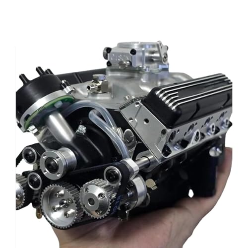 V8 Motor-Kit Gas – Benzin-Ohv V8 Kleinblockmotor-Modellbausätze, Mini-V8-Motor-Kits, die laufen, bauen Sie Ihren eigenen V8-Modellmotor für Heimbüro, Desktop-Dekor (schwarz) von Generisch