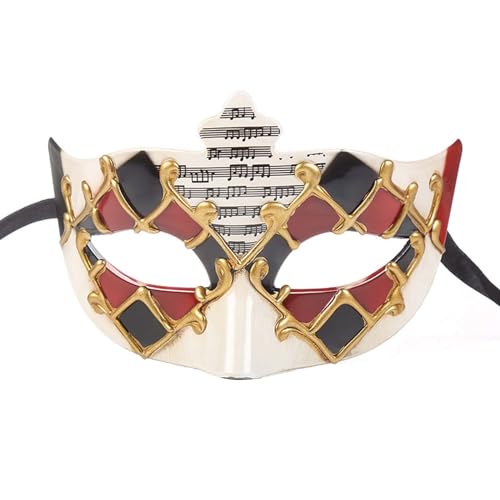 Venezianische Maske Karneval Party Kostüm Augenmaske Halbmaske Mottoparty Maskenball Masken Damen Herren Abendkleid Tanz Ball Party Rot von Generisch