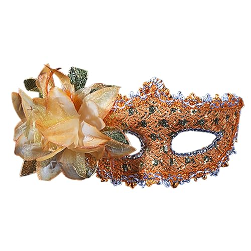 Venezianischen Masquerade Maske Damen Herren Blumenmaske Halbgesicht Augenmaske Cosplay Spitzenmaske Für Halloween Karneval Abendkleid Tanz Ball Party von Generisch