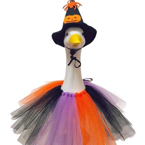 Veranda-Gänse-Outfits | Halloween-Hexengans Outfit | Tieroutfit | Kostümzubehör Hut Rock für Veranda Party Outdoor Garten Rasen Hof Dekor (Farben) von Generisch