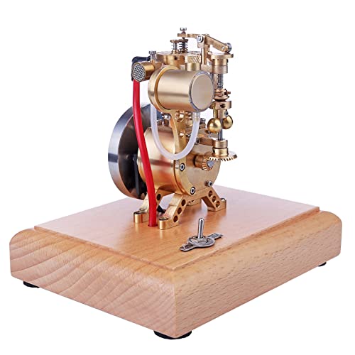 Verbrennungsmotor Modellbausatz - 1,6 cc horizontaler Mini wassergekühlter 4-Takt-Motor mit Holzsockel für Physik-Experimente, ideal für Erwachsene von Generisch