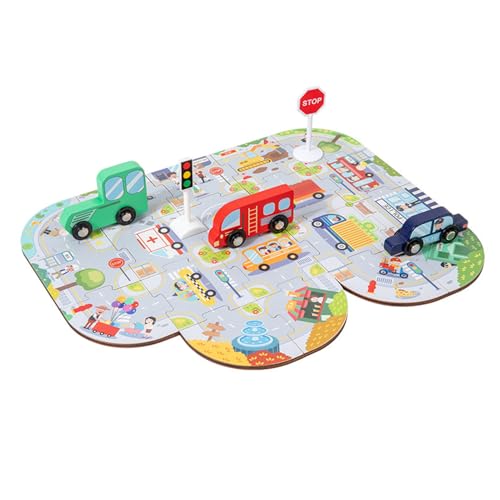 Verkehrspuzzle, Straßenrätsel - Puzzlespielzeug Bildung Interaktiv - Stadtverkehrslabyrinth, Feinmotorik -Aktivitätsspielzeug für, Mädchen, Ausbildung im Alter von 3+ von Generisch
