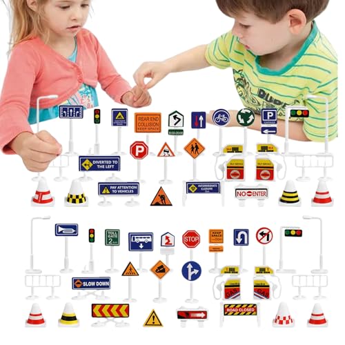Verkehrszeichen für Kinder Spielen, Verkehrszeichen-Spielzeug für Kinder - Kleines Spielset Verkehrszeichen für -Puzzle Erleuchtung Parkszene Wegweiser Spielzeug für Auto, Reisen, Outdoor, Zuh Verkehrszeichen für Kinder Spielen, Verkehrszeichen-Spielzeug für Kinder - Kleines Spielset Verkehrszeichen für -Puzzle Erleuchtung Parkszene Wegweiser Spielzeug für Auto, Reisen, Outdoor, Zuh von Generisch
