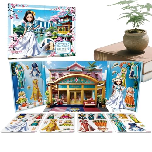 Verkleidungsspiele,Magnet Sticker Prinzessin Verkleidungsspiel | Lernspielzeug Pädagogische Aufkleber Für Mädchen Für Reise Schule Klassenraum Als Preise Geburtstag Weihnachten Party von Generisch
