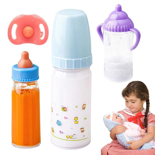Verschwindende Zauberflaschen | 3 Stück Milch-Stillflasche, magische Babyflasche,Verschwindende Milch- und Saftflaschen, Rollenspiel-Fütterungsspielzeug-Set, Puppen-Fütterungsspielzeug-Set für Geburts Verschwindende Zauberflaschen | 3 Stück Milch-Stillflasche, magische Babyflasche,Verschwindende Milch- und Saftflaschen, Rollenspiel-Fütterungsspielzeug-Set, Puppen-Fütterungsspielzeug-Set für Geburts von Generisch