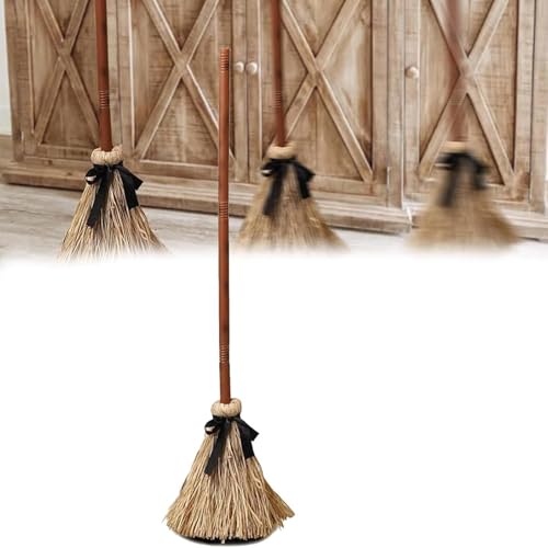Verwunschener Tanzender Hexenbesen 110cm Holz Schwebender Hexenbesen, Tanzender Besens Halloween Floating Broom, Tanzbesen Dancing Besens Mit Geräuschen Sound Bewegung, Gruselige Animierte Schwewebend von Generisch