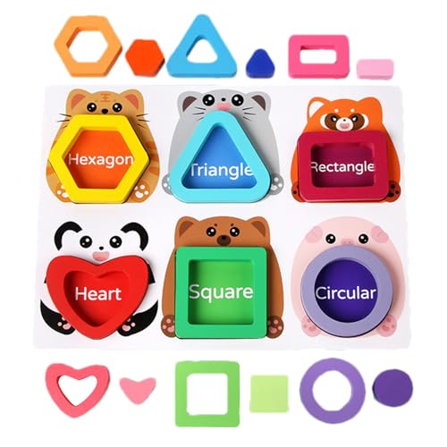 Vielfältiges Formen Puzzle, Geometrie Logikspiel Lernspielzeug, Holz Lernspielblock Mit Mehrfachnutzung Für Unterwegs Zuhause Klassenzimmer Geburtstag Kindergarten Vorschule von Generisch