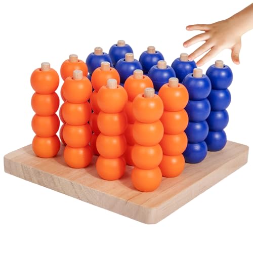 Vier in Folge Spiele, tragbares 3D -Holzverbindungs -Strategie -Brettspiel für Erwachsene und Kinder - Pädagogische Hirnteaser -Spielzeug für Familienspiele, Schulaktivitäten, Partys, Geburtstage, Url von Generisch
