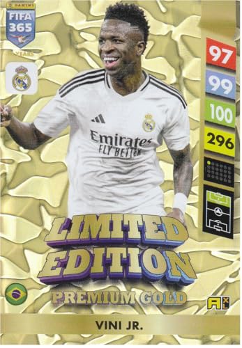 Vini Jr. Stürmer Madrid Panini Adrenalyn XL Premium Gold Limited Edition Fußball Sammelkarte AXL 296 von Generisch
