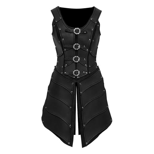 Vintage Mittelalter Renaissance Leder Rüstung Unisex Cosplay Kostüm Krieger Rüstung Ärmelloser Mantel Halloween Party von Generisch