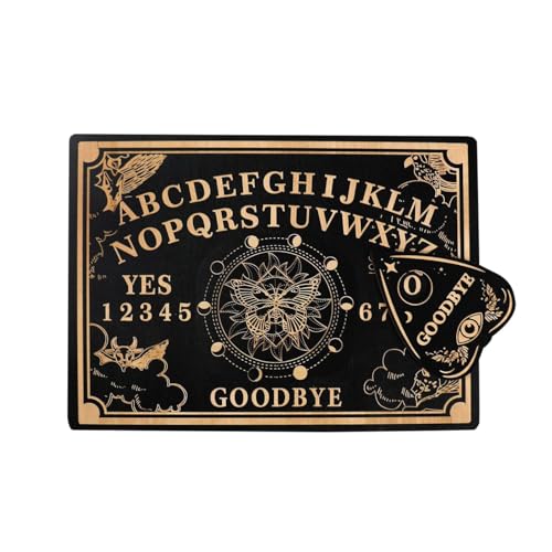 Vintage Ouija-Brett – Reichliches Hexen-Pendel-Brett-Set | Perfektes Spirituosenbrett Aus, Individuelles Ouija-Brett, Einfaches Schwarzes Wahrsagungsbrett Aus, Ouija-Brett, Wahrsagebrett Aus von Generisch