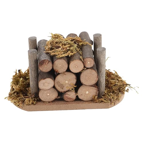 Vintage Puppenhaus Kaminholz - Realistische 1:12 Miniaturscheite, klassisches Design | Miniatur-Küchenzubehör, perfekt für Kamine & Außenszenen, fügt authentische Note und Wärme hinzu von Generisch