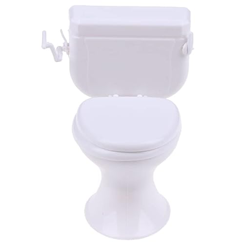 Vintage Puppenhaus Möbel Badezimmer Modellierung Weiß Toilette Puppenhaus Miniatur Baby Pretend Puppen Zubehör Nützlich von Generisch