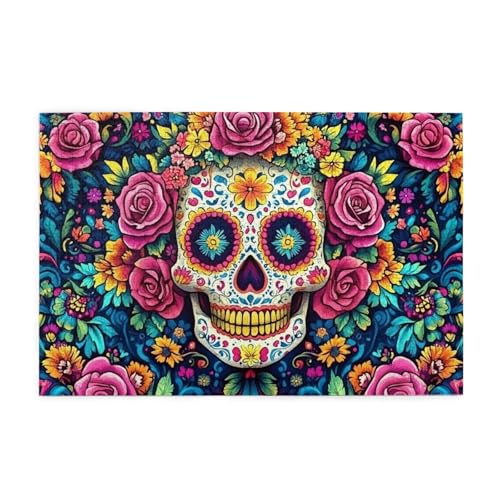 Vitality Sugar Skull Flower 1000 Teile Puzzle für Erwachsene Holzpuzzles für Erwachsene Geschenke Heimdekoration Vitality Sugar Skull Flower 1000 Teile Puzzle für Erwachsene Holzpuzzles für Erwachsene Geschenke Heimdekoration von Generisch