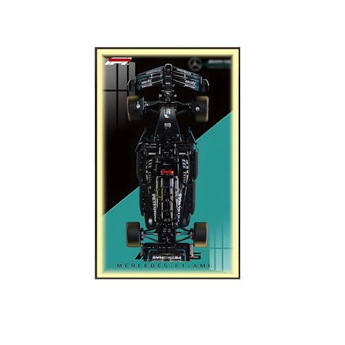 Vitrine für L-E*G-O 42171 F1 Rennwagen, L-E*G-O Auto Wandmontiertes Display, Geschenk (nur Wandplatte, kein Modell) (Lichtleiste) (B,Licht) von Generisch