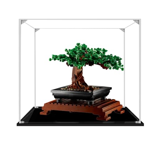 Vitrine für Lego 10281 Bonsai-Baum Display Box, Exklusive Acryl Staubdichte Vitrine Kompatibel mit Lego 10281 Set, Eingelegtes Hintergrunddesign, Kein Modell (3mm) von Generisch