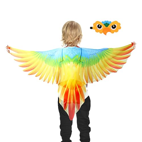 Vogelkostüm - lustige Papageienflügel mit Vogelmaske | Vogelflügel-Costume | Tierrollenspiel Costumee-perfekt für Kinderkleid, Partys, Themenveranstaltungen und einfallsreiches Spiel Dress Up C Vogelkostüm - lustige Papageienflügel mit Vogelmaske | Vogelflügel-Costume | Tierrollenspiel Costumee-perfekt für Kinderkleid, Partys, Themenveranstaltungen und einfallsreiches Spiel Dress Up C von Generisch
