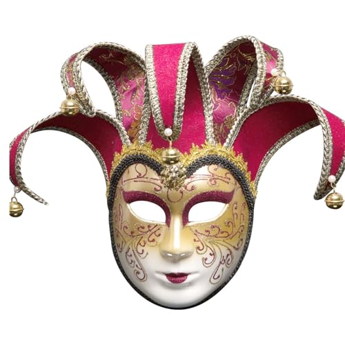 Vollgesichtsmaske, Gras Maskerade Maske Narren venezianische Party Masken für Erwachsene Maskerade Karneval Dekorationen Ball Outfit von Generisch