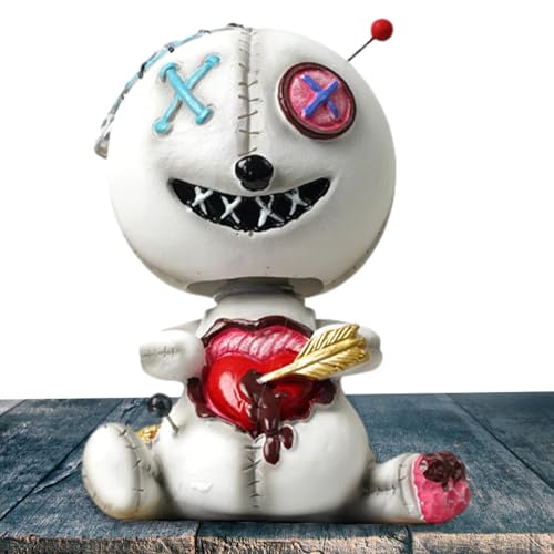 Voodoo-Puppe Kopfschütteln Ornament - Harz Kreatives Kopfschütteln Spring Dancing Doll Toy - Auto-Innendekoration, Süße Schüttelkopfpuppen Für Auto-Armaturenbrett, Zuhause, Desktop-Dekoration von Generisch