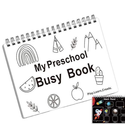 Vorschul Lernbücher | Frühförderung Aktivitätsbuch für Kleinkinder,Pädagogisches Lernmaterial Homeschool Schule Vorschule Kindergarten Reise Flugzeug von Generisch