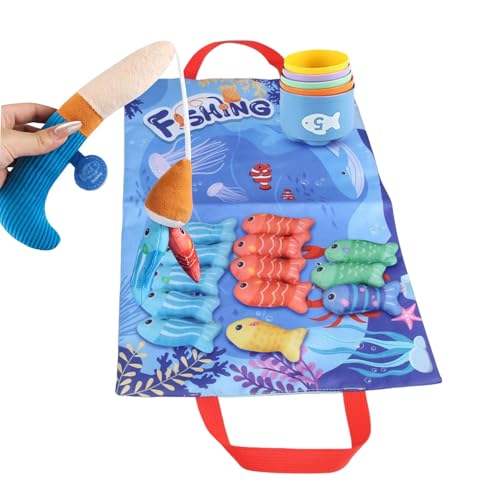 Vorschulfischereispiel - 23.62x11.42in Sensorisches Lernspielzeug zum Sortieren, Stapeln von Wasserspiel mit Stoff & , Kinderspaß für Badewanne, Pool, Party, kontinuierliches Spiel von Generisch