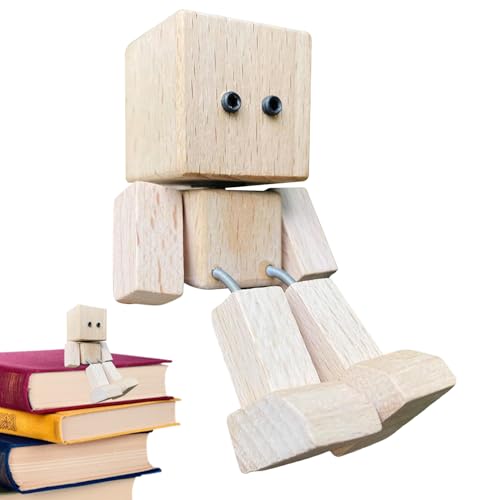 Wackelnde Holzfigur | Bewegliche Kunstfigur - Magnetfuß Figur Mit Wippenden Füßen Schreibtischdekoration Für Zuhause Und Kindergeburtstag Spielzeug von Generisch