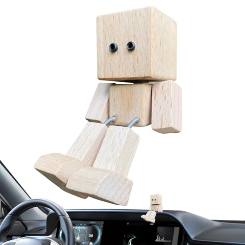 Wackelnde Männerfigur aus Holz, Holzpuppe, Magnetfuß Figur Mit Wippenden Füßen Schreibtischdekoration Für Zuhause Und Kindergeburtstag Spielzeug von Generisch