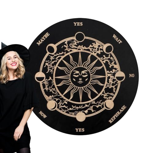 Wahrsagungstafel, Ouija Spirit Board - Entscheidungsträger Planchette, Dekorative Holzbretter Mit Botschaft | Spirit Decorations Pendel-Brettspiel Für Anfänger, Familie von Generisch