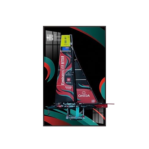 Wall Display Board for Le*Go 42174 AC75 Hydrofoil Sailboat - Collectible Wall Mount for Building Block Model - Board Only (No Model Included) (A,Besic) von Generisch