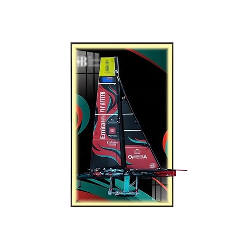 Wall Display Board for Le*Go 42174 AC75 Hydrofoil Sailboat - Collectible Wall Mount for Building Block Model - Board Only (No Model Included) (A,Light) von Generisch