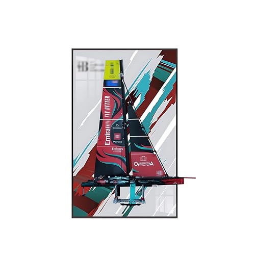 Wall Display Board for Le*Go 42174 AC75 Hydrofoil Sailboat - Collectible Wall Mount for Building Block Model - Board Only (No Model Included) (B,Besic) von Generisch