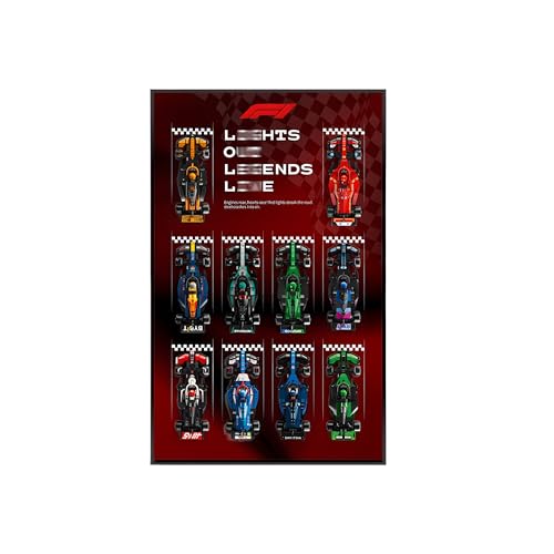 Wand-Display-Rahmen, kompatibel mit L-E*G-O 77242-77251 F1 Autos, 80 × 50 cm, Wandkunsttafel für Rennwagen-Sets, Geschenk für Enthusiasten (nur Display) (Basismodell) von Generisch
