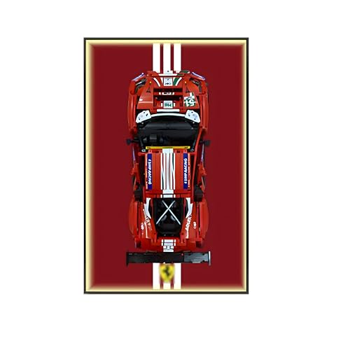 Wand-Display-Rahmen kompatibel mit L-E*G-O 42125 für Fer-rari 488 GTE - 80 × 50 cm Wandvitrine für Technic Supercar Modell, Geschenk für Rennfans (Modell nicht im Lieferumfang enthalten) (A,Light) von Generisch