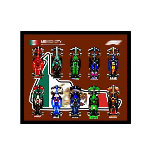 Wand-Magnet-Schautafel für L-e*g-o 77242-77251 - 10-in-1 Vitrine mit Rennstrecken-Hintergrund für Renn- & Sammlerfans (Mexiko) von Generisch