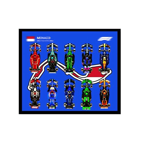 Wand-Magnet-Schautafel für L-e*g-o 77242-77251 - 10-in-1 Vitrine mit Rennstrecken-Hintergrund für Renn- & Sammlerfans (Monaco) von Generisch
