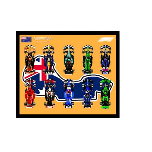 Wand-Magnet-Schautafel für L-eg-o 77242-77251 - 10-in-1 Vitrine mit Rennbahn-Hintergrund - Idee für L-eg-o & Rennsport-Fans (Australien) von Generisch