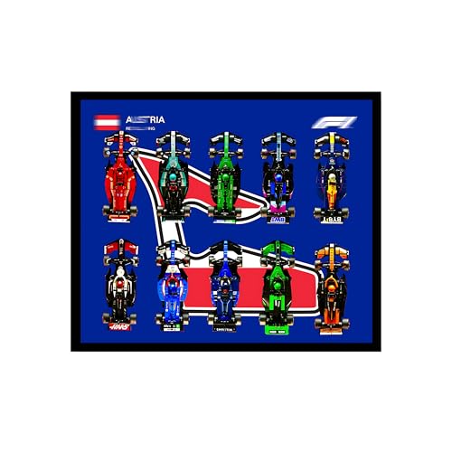 Wand-Magnet-Schautafel für L-eg-o 77242-77251 - 10-in-1 Vitrine mit Rennbahn-Hintergrund - Idee für L-eg-o & Rennsport-Fans (Österreich) von Generisch